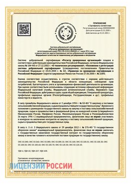 Приложение к сертификату для ИП Менделеевск Сертификат СТО 03.080.02033720.1-2020